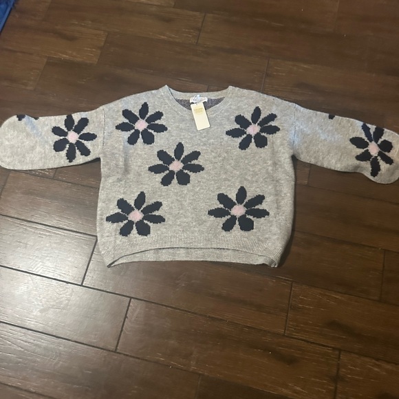 Floral Patterned Gray Sweater - Picture 2 of 3